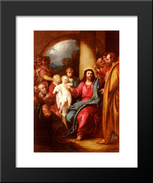 Christ Showing A Little Child As The Emblem Of Heaven 20x24 Black Modern Wood Framed Art Print Poster by West, Benjamin