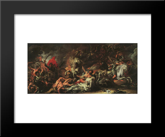 Death On The Pale Horse 20x24 Black Modern Wood Framed Art Print Poster by West, Benjamin