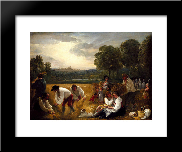 Harvesting At Windsor 20x24 Black Modern Wood Framed Art Print Poster by West, Benjamin