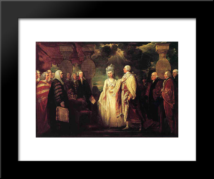 His Majesty George Iii Resuming Power 20x24 Black Modern Wood Framed Art Print Poster by West, Benjamin