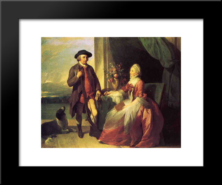 Mr. Robert Grafton And Mrs. Mary Partridge Wells Grafton 20x24 Black Modern Wood Framed Art Print Poster by West, Benjamin