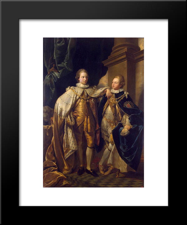 Portrait Of George, Prince Of Wales, And Prince Frederick, Later Duke Of York 20x24 Black Modern Wood Framed Art Print Poster by West, Benjamin