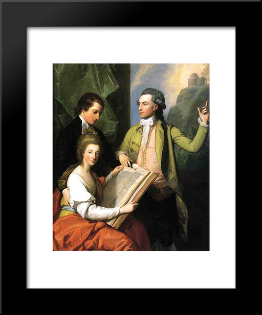 Portrait Of The Drummond Family 20x24 Black Modern Wood Framed Art Print Poster by West, Benjamin