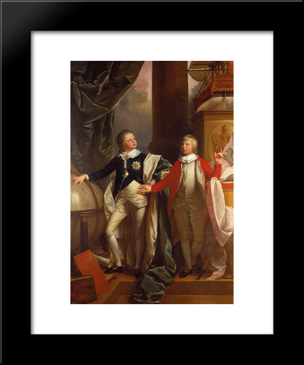 Princes William And Edward 20x24 Black Modern Wood Framed Art Print Poster by West, Benjamin