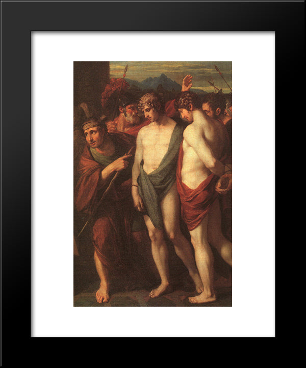 Pylades And Orestes Brought As Victims Before Iphigenia (Detail) 20x24 Black Modern Wood Framed Art Print Poster by West, Benjamin