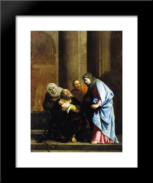 Simeon With The Infant Jesus 20x24 Black Modern Wood Framed Art Print Poster by West, Benjamin