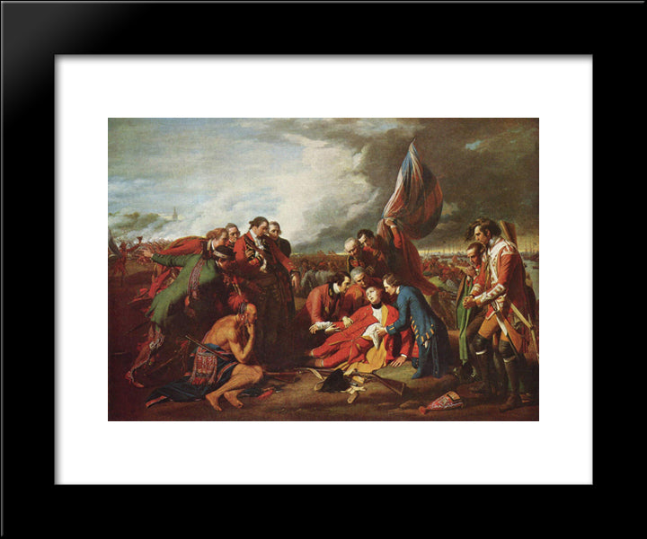 The Death Of General Wolfe 20x24 Black Modern Wood Framed Art Print Poster by West, Benjamin