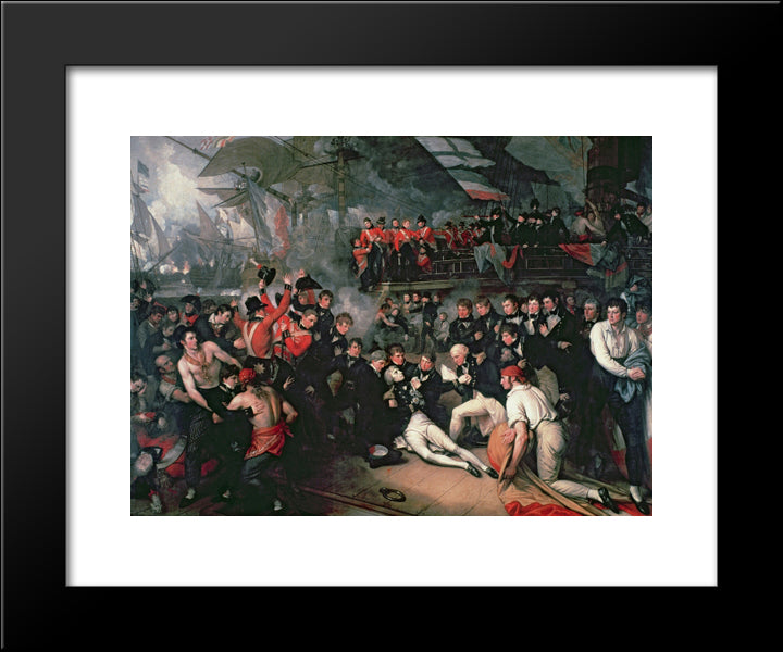 The Death Of Nelson, 21St October 1805 20x24 Black Modern Wood Framed Art Print Poster by West, Benjamin