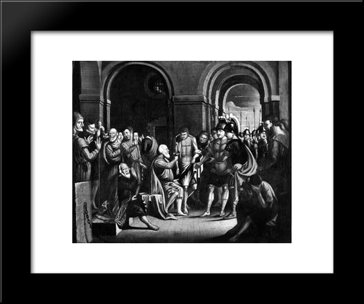 The Death Of Socrates 20x24 Black Modern Wood Framed Art Print Poster by West, Benjamin