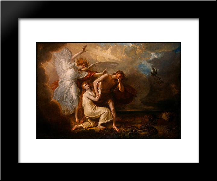 The Expulsion Of Adam And Eve From Paradise 20x24 Black Modern Wood Framed Art Print Poster by West, Benjamin