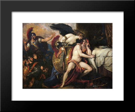 Thetis Bringing The Armor To Achilles 20x24 Black Modern Wood Framed Art Print Poster by West, Benjamin