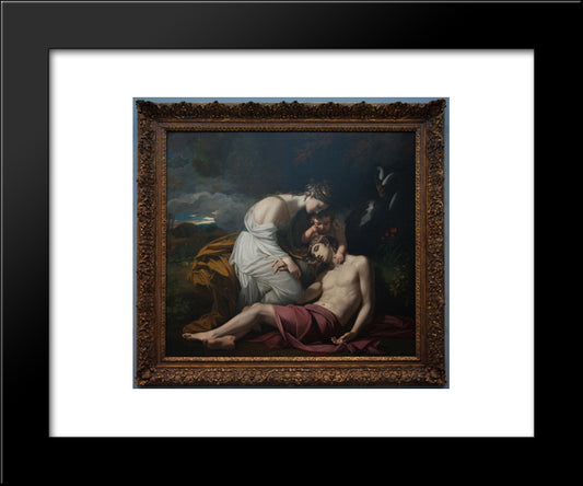 Venus Lamenting The Death Of Adonis 20x24 Black Modern Wood Framed Art Print Poster by West, Benjamin