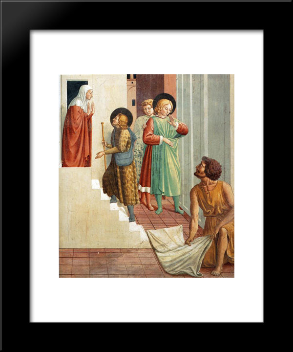 Birth Of St. Francis, Prophecy Of The Birth By A Pilgrim, Homage Of The Simple Man (Detail) 20x24 Black Modern Wood Framed Art Print Poster by Gozzoli, Benozzo