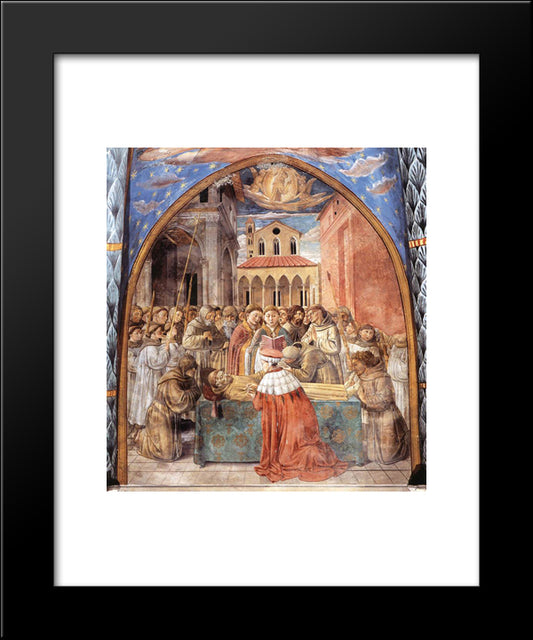 Death And Ascention Of St. Francis 20x24 Black Modern Wood Framed Art Print Poster by Gozzoli, Benozzo