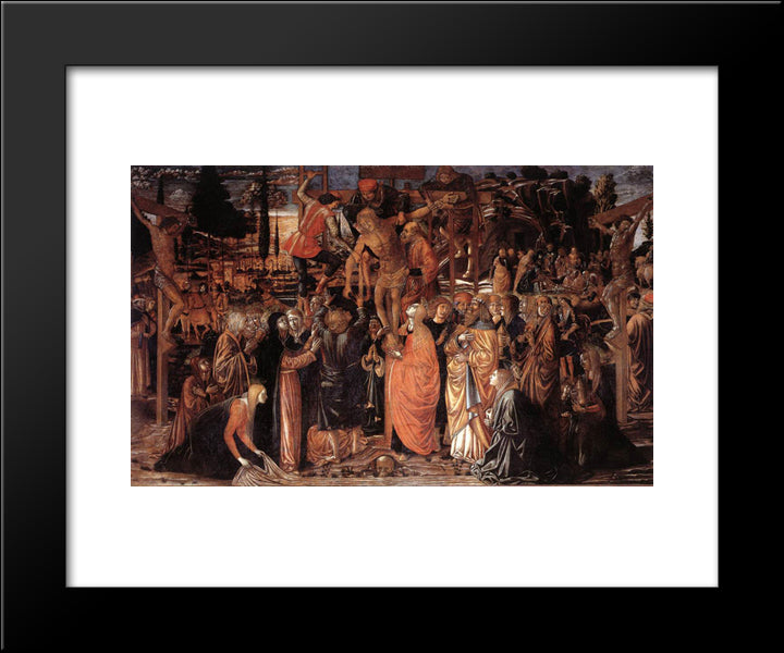 Descent From The Cross 20x24 Black Modern Wood Framed Art Print Poster by Gozzoli, Benozzo