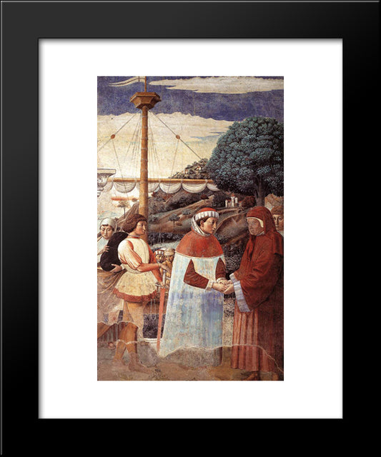 Disembarkation At Ostia 20x24 Black Modern Wood Framed Art Print Poster by Gozzoli, Benozzo