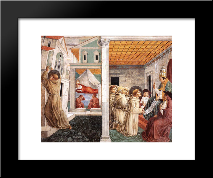 Dream Of Innocent Iii And The Confirmation Of The Rule 20x24 Black Modern Wood Framed Art Print Poster by Gozzoli, Benozzo