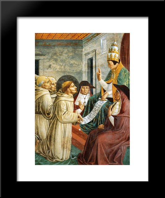 Dream Of Innocent Iii And The Confirmation Of The Rule (Detail) 20x24 Black Modern Wood Framed Art Print Poster by Gozzoli, Benozzo