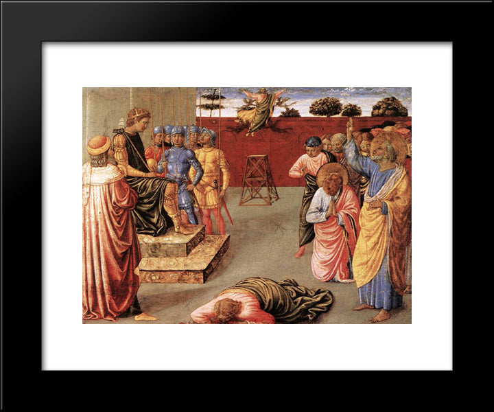 Fall Of Simon Magus 20x24 Black Modern Wood Framed Art Print Poster by Gozzoli, Benozzo