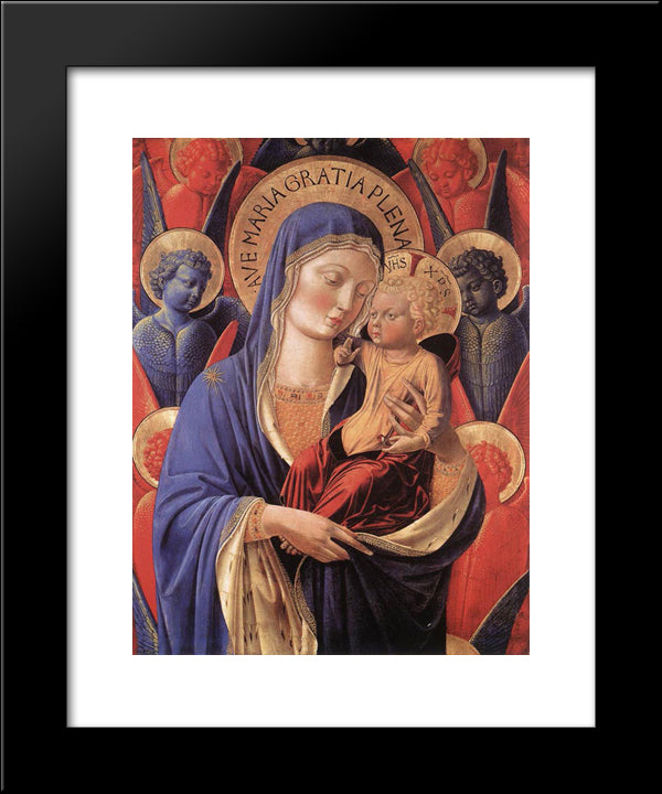 Madonna And Child 20x24 Black Modern Wood Framed Art Print Poster by Gozzoli, Benozzo