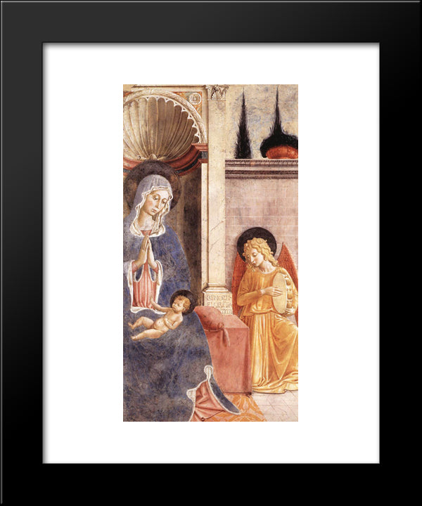 Madonna And Child (Detail) 20x24 Black Modern Wood Framed Art Print Poster by Gozzoli, Benozzo