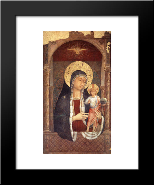 Madonna And Child Giving Blessings 20x24 Black Modern Wood Framed Art Print Poster by Gozzoli, Benozzo