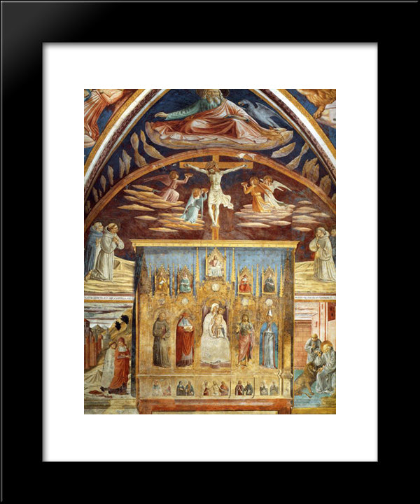 Madonna And Child Surrounded By Saints 20x24 Black Modern Wood Framed Art Print Poster by Gozzoli, Benozzo