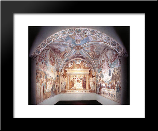 Overall View Of The Tabernacle Of The Madonna Delle Tosse 20x24 Black Modern Wood Framed Art Print Poster by Gozzoli, Benozzo