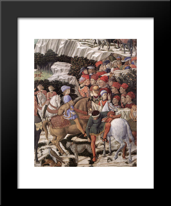 Procession Of The Magus Caspar (Detail) 20x24 Black Modern Wood Framed Art Print Poster by Gozzoli, Benozzo