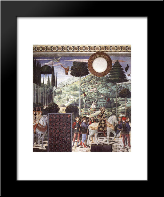 Procession Of The Magus Melchior (Detail) 20x24 Black Modern Wood Framed Art Print Poster by Gozzoli, Benozzo