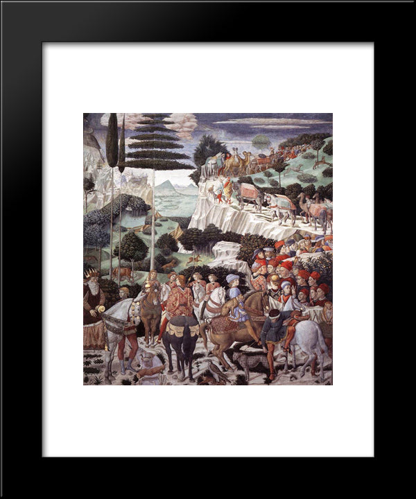 Procession Of The Oldest King 20x24 Black Modern Wood Framed Art Print Poster by Gozzoli, Benozzo