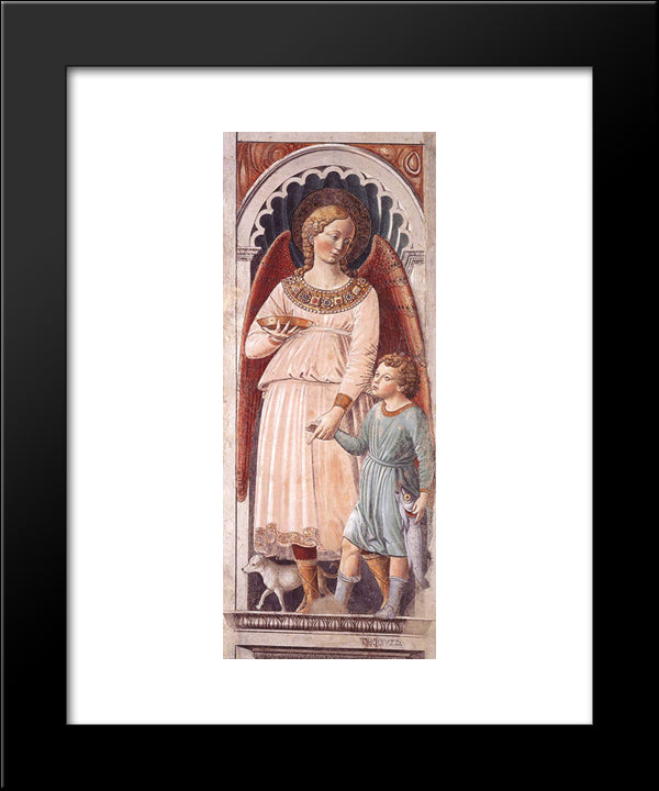 Raphael And Tobias 20x24 Black Modern Wood Framed Art Print Poster by Gozzoli, Benozzo