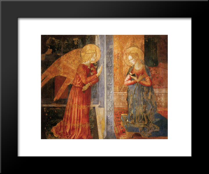 San Domenico Annunciation 20x24 Black Modern Wood Framed Art Print Poster by Gozzoli, Benozzo