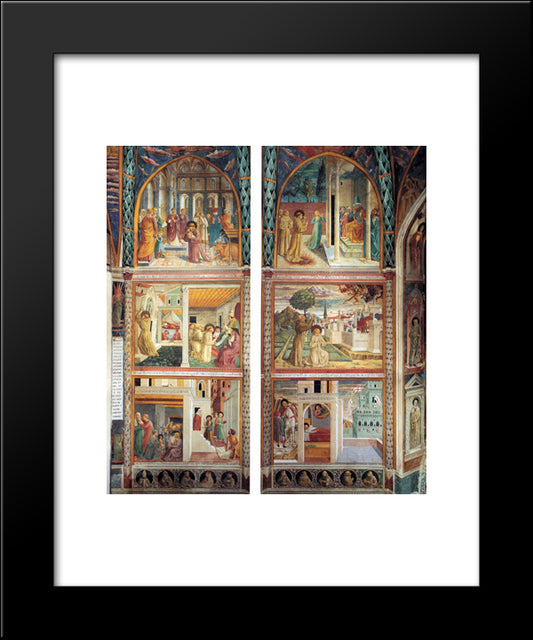 Scenes From The Life Of St. Francis (North Wall) 20x24 Black Modern Wood Framed Art Print Poster by Gozzoli, Benozzo