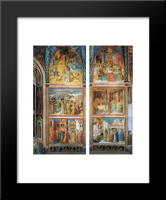 Scenes From The Life Of St. Francis (South Wall) 20x24 Black Modern Wood Framed Art Print Poster by Gozzoli, Benozzo