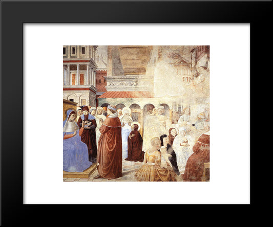 Scenes With St. Ambrose 20x24 Black Modern Wood Framed Art Print Poster by Gozzoli, Benozzo