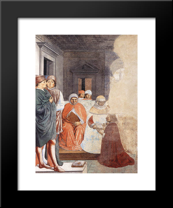 St. Augustine At The University Of Carthage 20x24 Black Modern Wood Framed Art Print Poster by Gozzoli, Benozzo