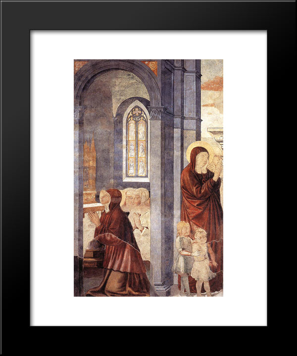 St. Augustine Leaving His Mother 20x24 Black Modern Wood Framed Art Print Poster by Gozzoli, Benozzo