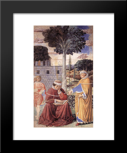 St. Augustine Reading The Epistle Of St. Paul 20x24 Black Modern Wood Framed Art Print Poster by Gozzoli, Benozzo