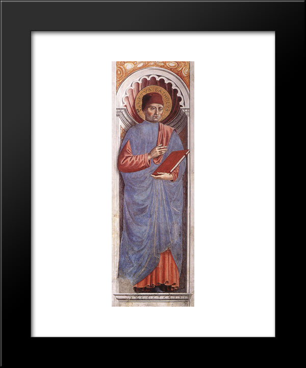 St. Bartolus 20x24 Black Modern Wood Framed Art Print Poster by Gozzoli, Benozzo