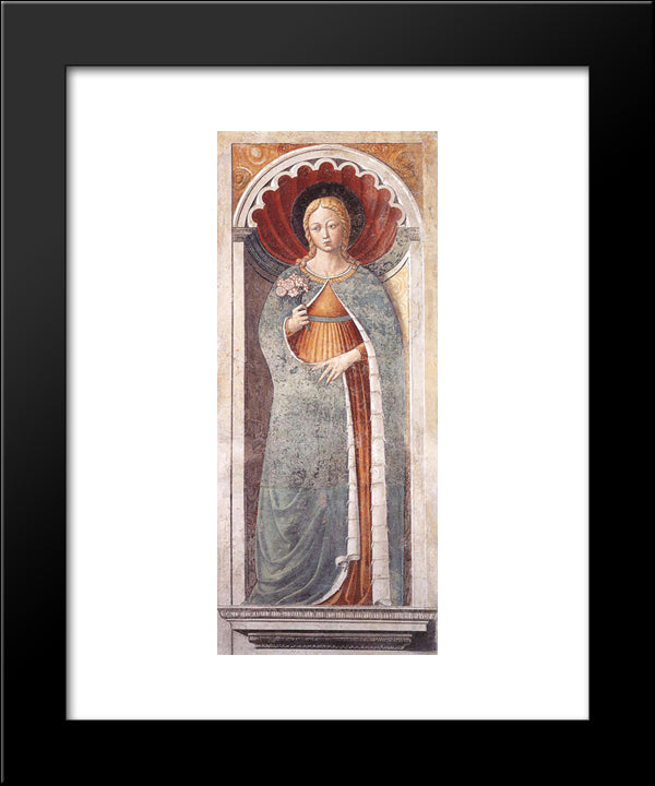 St. Fina 20x24 Black Modern Wood Framed Art Print Poster by Gozzoli, Benozzo