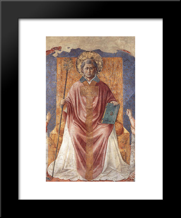 St. Fortunatus Enthroned 20x24 Black Modern Wood Framed Art Print Poster by Gozzoli, Benozzo