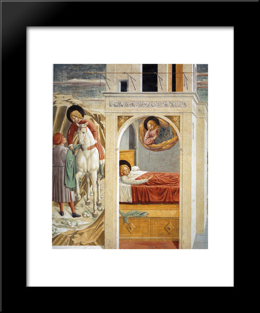 St. Francis Giving Away His Clothes, Vision Of The Church Militant And Triumphant (Detail) 20x24 Black Modern Wood Framed Art Print Poster by Gozzoli, Benozzo