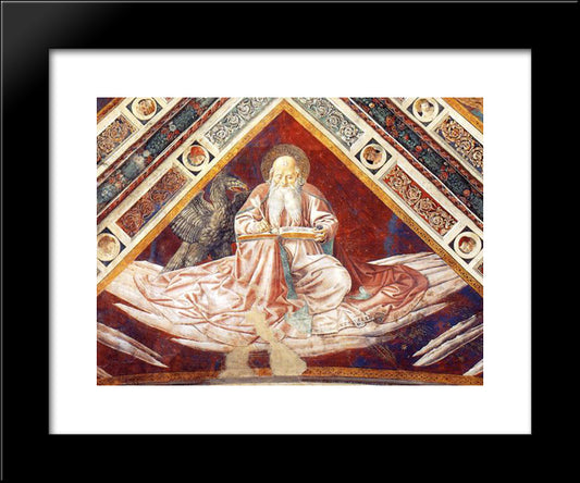 St. John (Detail Of The Four Evangelists) 20x24 Black Modern Wood Framed Art Print Poster by Gozzoli, Benozzo