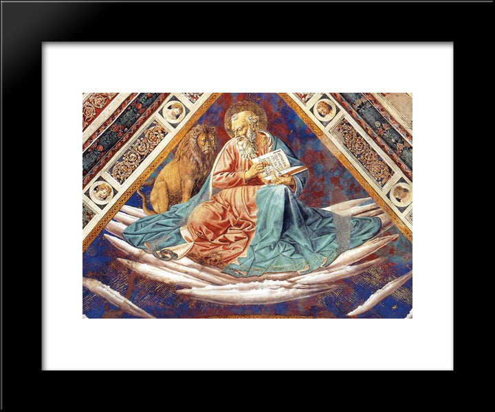 St. Mark (Detail Of The Four Evangelists) 20x24 Black Modern Wood Framed Art Print Poster by Gozzoli, Benozzo