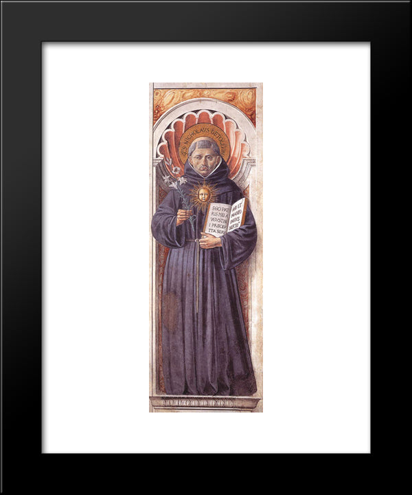 St. Nicholas Of Tolentino 20x24 Black Modern Wood Framed Art Print Poster by Gozzoli, Benozzo