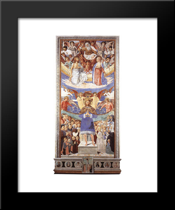 St. Sebastian Intercessor 20x24 Black Modern Wood Framed Art Print Poster by Gozzoli, Benozzo