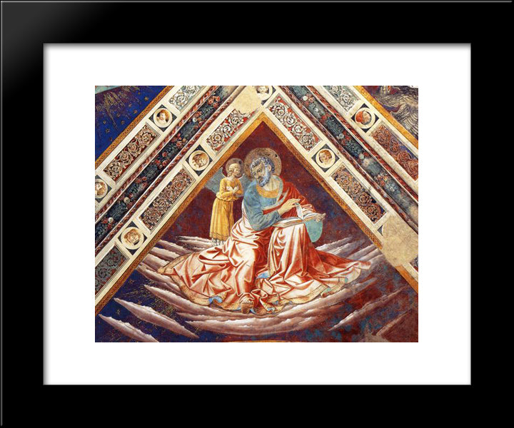 St.Matthew (Detail Of The Four Evangelists) 20x24 Black Modern Wood Framed Art Print Poster by Gozzoli, Benozzo