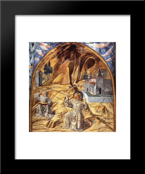 Stigmatization Of St. Francis 20x24 Black Modern Wood Framed Art Print Poster by Gozzoli, Benozzo