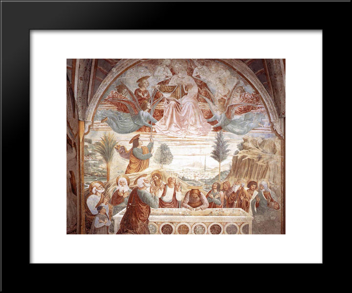 Tabernacle Of The Madonna Delle Tosse Assumption Of The Virgin 20x24 Black Modern Wood Framed Art Print Poster by Gozzoli, Benozzo